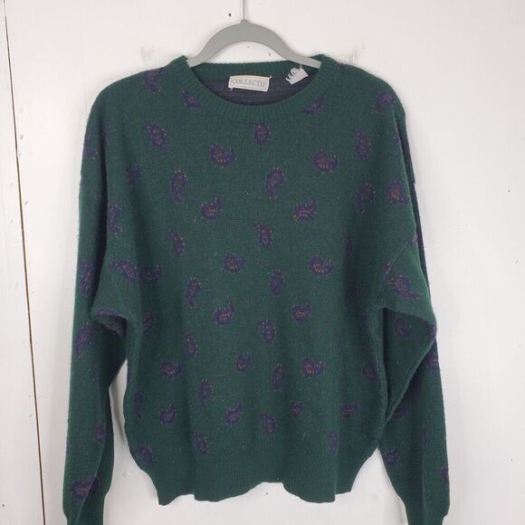 Collectif Other - Vintage Collectif Sweater Grandpa 80s Wool Blend Made In Italy Paisley Mens L